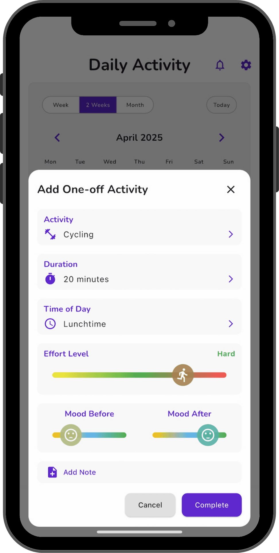 Twikka Activity Screen